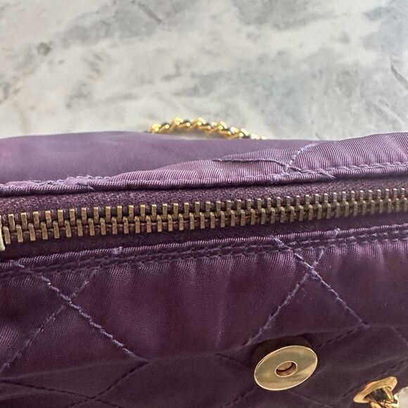 Prada Dark Purple Quilted Shoulder Bag with Chain Straps - Picture 12 of 17